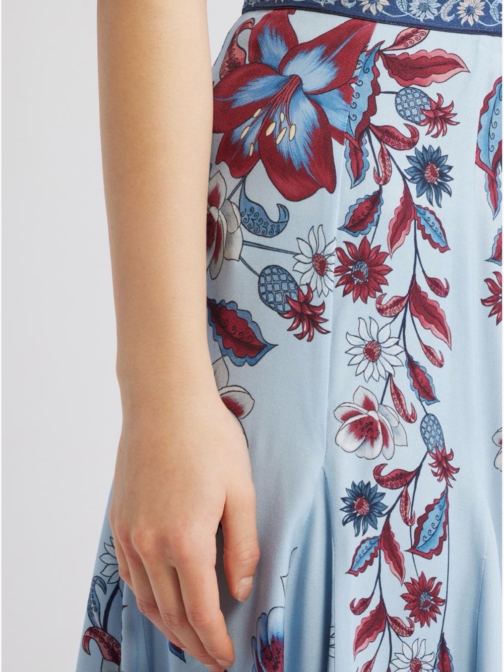 Farm Rio Marcelle Soft Blue Maxi Skirt, Medium - Picture 5 of 7